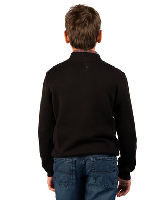 Boys Fine Knit Quarter Zip