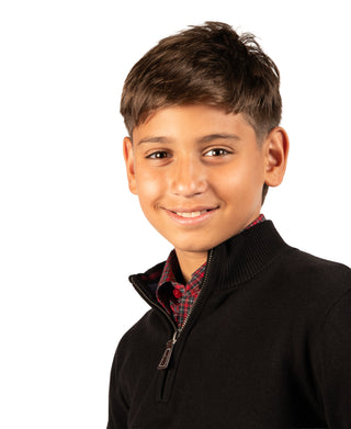 Boys Fine Knit Quarter Zip