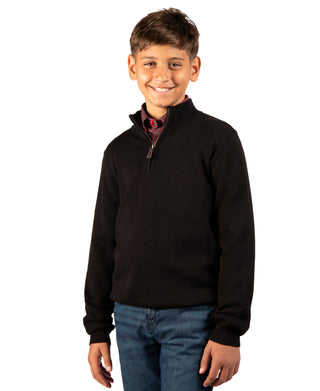 Boys Fine Knit Quarter Zip