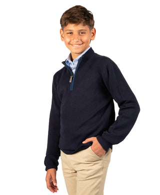 Boys Fine Knit Quarter Zip
