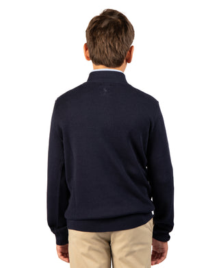 Boys Fine Knit Quarter Zip