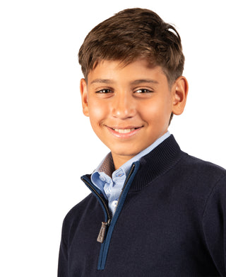 Boys Fine Knit Quarter Zip