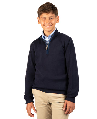 Boys Fine Knit Quarter Zip