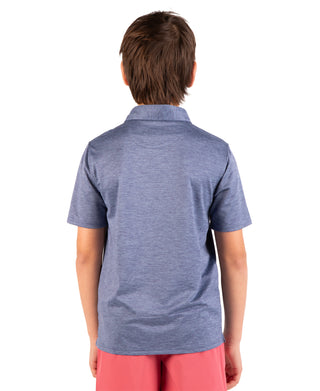 Boys Melange Mesh Performance Polo