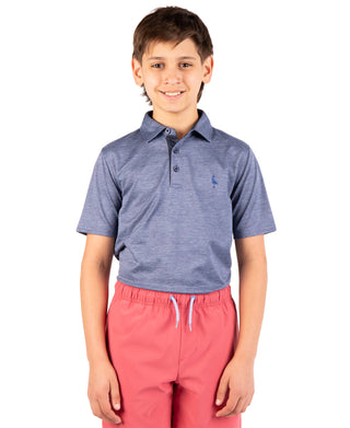 Boys Melange Mesh Performance Polo