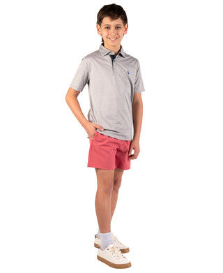 Boys Melange Mesh Performance Polo