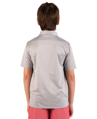 Boys Melange Mesh Performance Polo