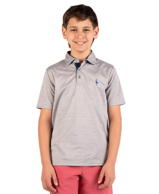 Boys Melange Mesh Performance Polo