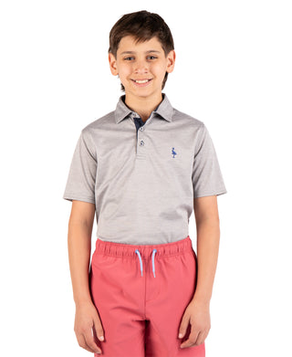 Boys Melange Mesh Performance Polo