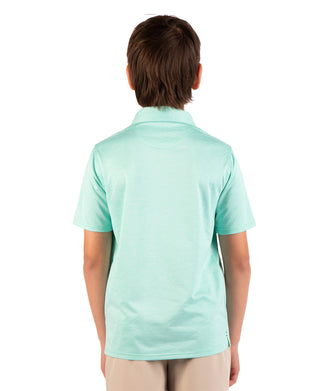 Boys Melange Mesh Performance Polo
