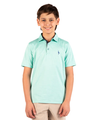 Boys Melange Mesh Performance Polo