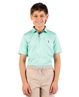 Boys Melange Mesh Performance Polo