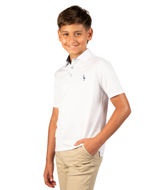 Boys Airflow Melange Mesh Performance Polo