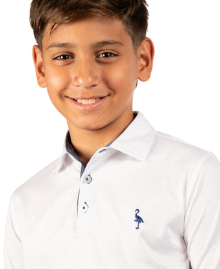 Boys Airflow Melange Mesh Performance Polo