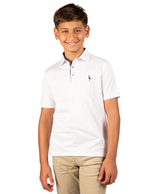 Boys Airflow Melange Mesh Performance Polo