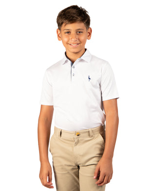 Boys Airflow Melange Mesh Performance Polo