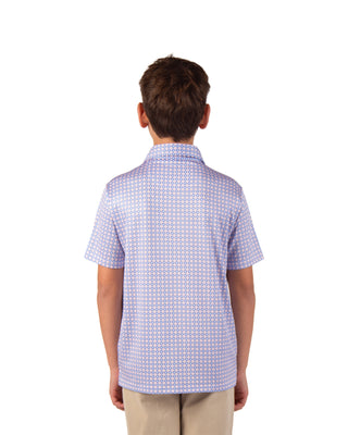 Boys Geo Floral Mosaic Performance Polo
