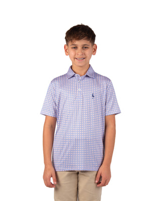 Boys Geo Floral Mosaic Performance Polo