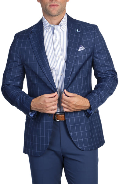 blue windowpane sport coat
