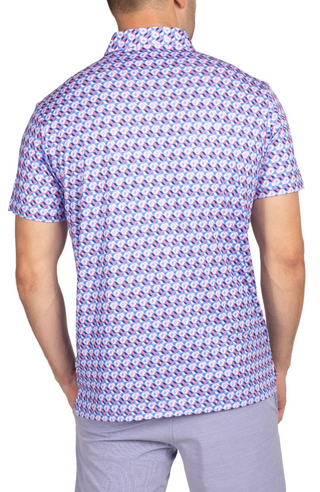 Blue Multi Geo Performance Polo