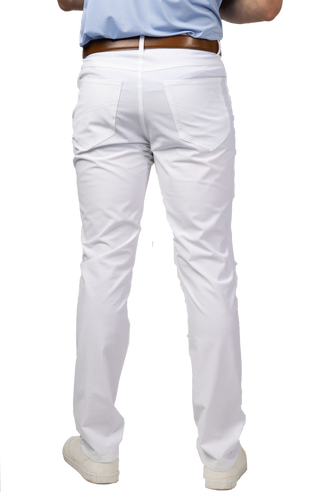 White Textured Performance 5 Pocket Pants