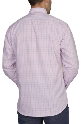 Pink Plaid Performance Stretch Long Sleeve Shirt
