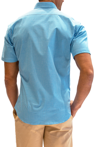 Gingham Cotton Stretch Short Sleeve Shirt