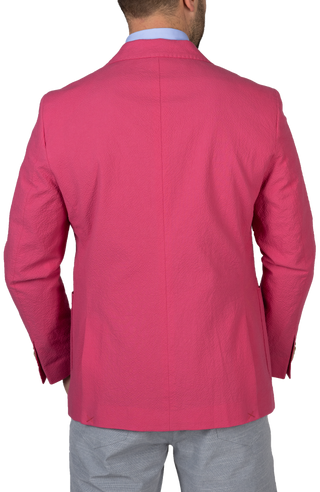 Pink Solid Seersucker Sport Coat