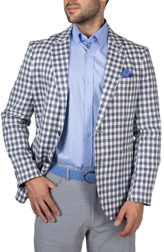 Blue 2025 houndstooth blazer