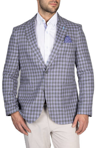 Lilac & Grey Textured Houndstooth Sport Coat