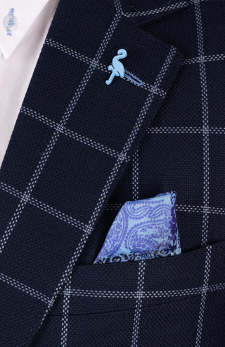 Navy & White Classic Windowpane Sport Coat