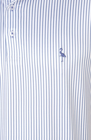 Pinstripe Dress Shirt Collar Performance Polo