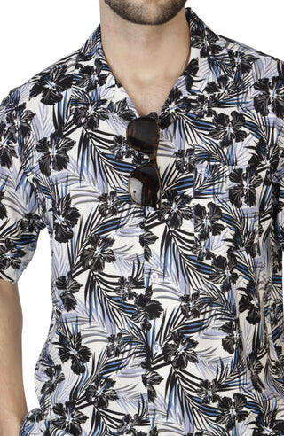 Hibiscus Leaves Short Sleeve Camp Shirt