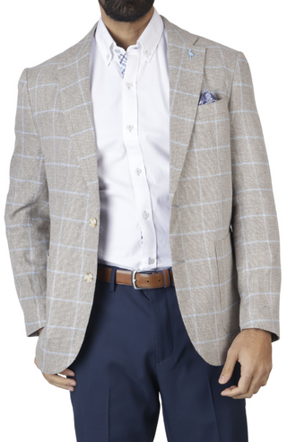 Tan windowpane 2025 sport coat