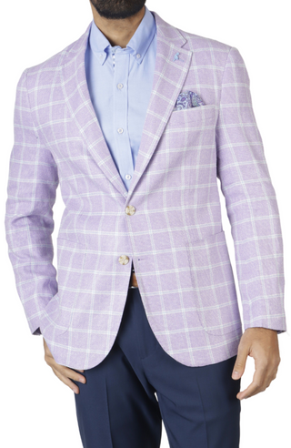 Lilac Plaid Textured Sport Coat