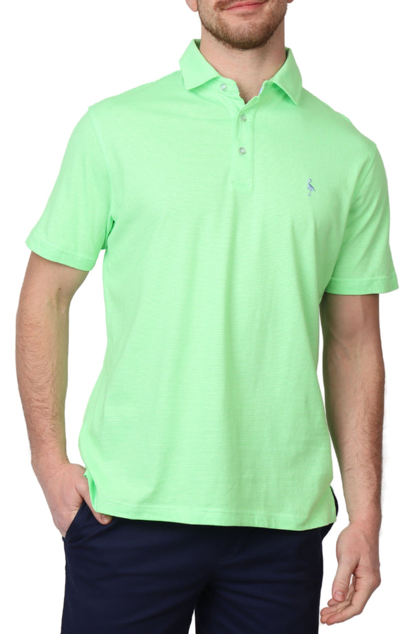 Neon Yarn Dye Stripe Slub Polo