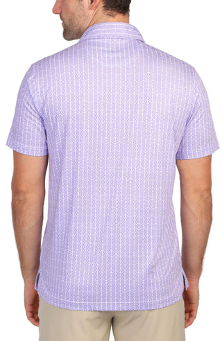 Purple Geo Print Performance Polo