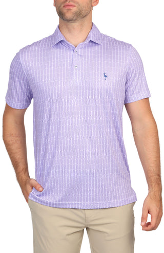 Purple Geo Print Performance Polo