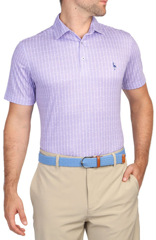 Purple Geo Print Performance Polo