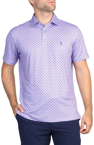 Golf Cart Print Performance Polo