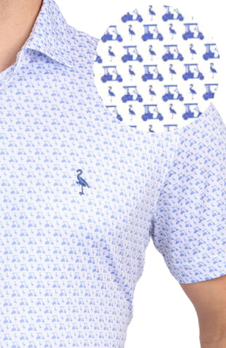 Golf Cart Print Performance Polo