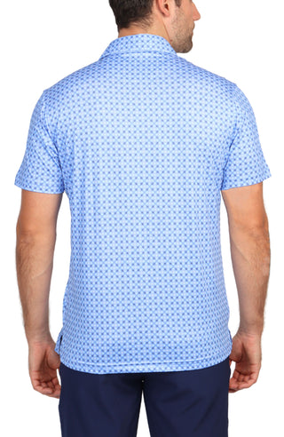 Geo Medallion Print Performance Polo