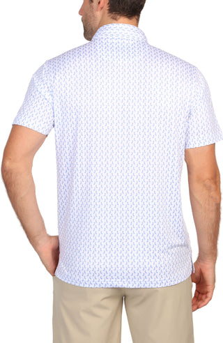 Blue Byrd Print Performance Polo