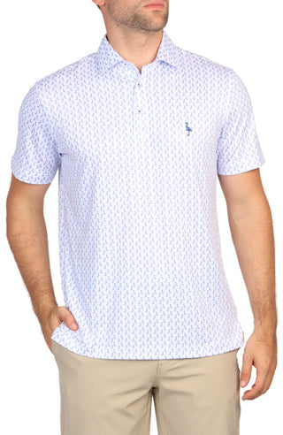 Blue Byrd Print Performance Polo