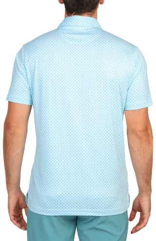 Seafoam Geo Floral Performance Polo