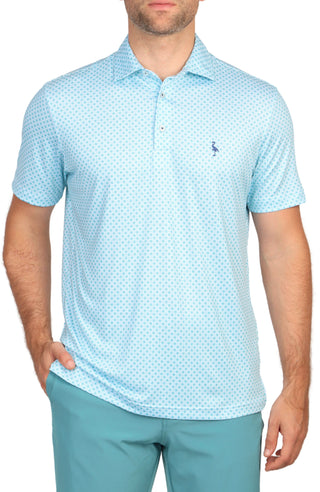 Seafoam Geo Floral Performance Polo