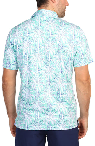 Palm Tree Print Performance Polo