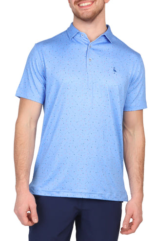 Scattered Golf Clubs Print Performance Polo