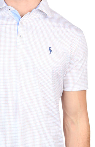 Neon Grid Print Performance Polo