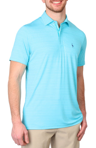 Yarn Dye Stripe Zipper Performance Polo